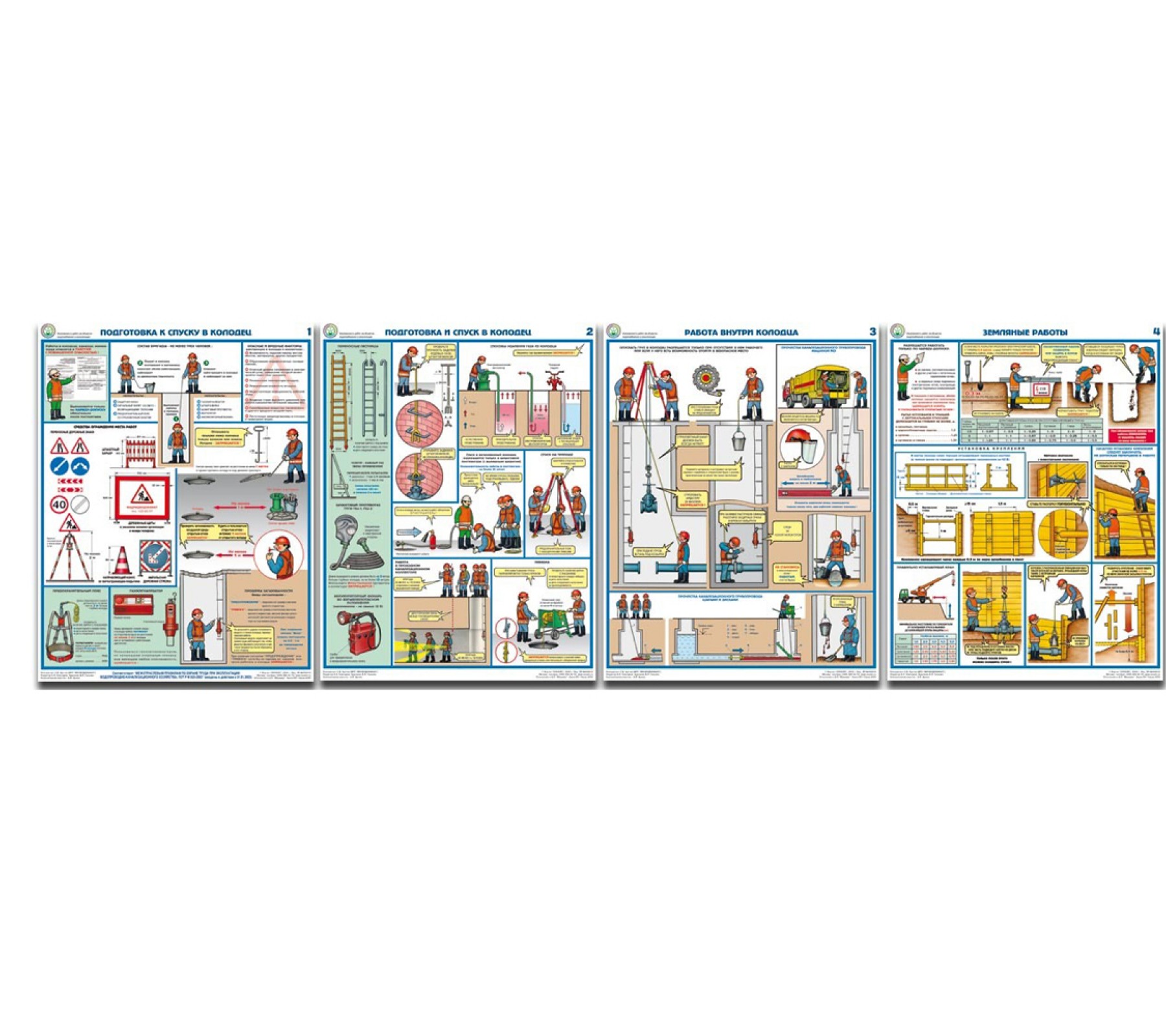Комплект плакатов "Безопасность работ на объектах водоснабжения и канализации"